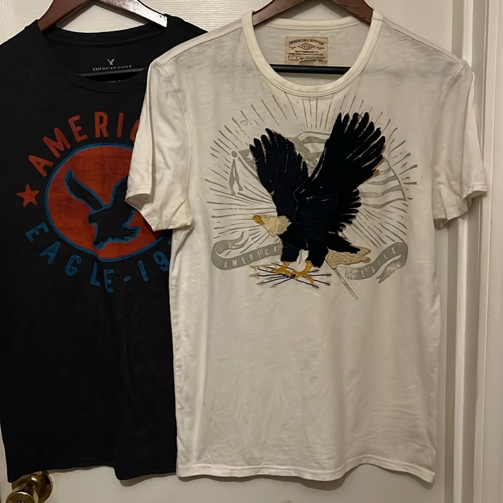 Vintage American Eagle Outfitters Black and White Graphic T-Shirts